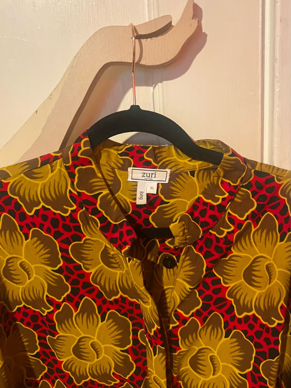 ZURI Floral Midi Dress in Mustard & Red - Picture 2 of 4